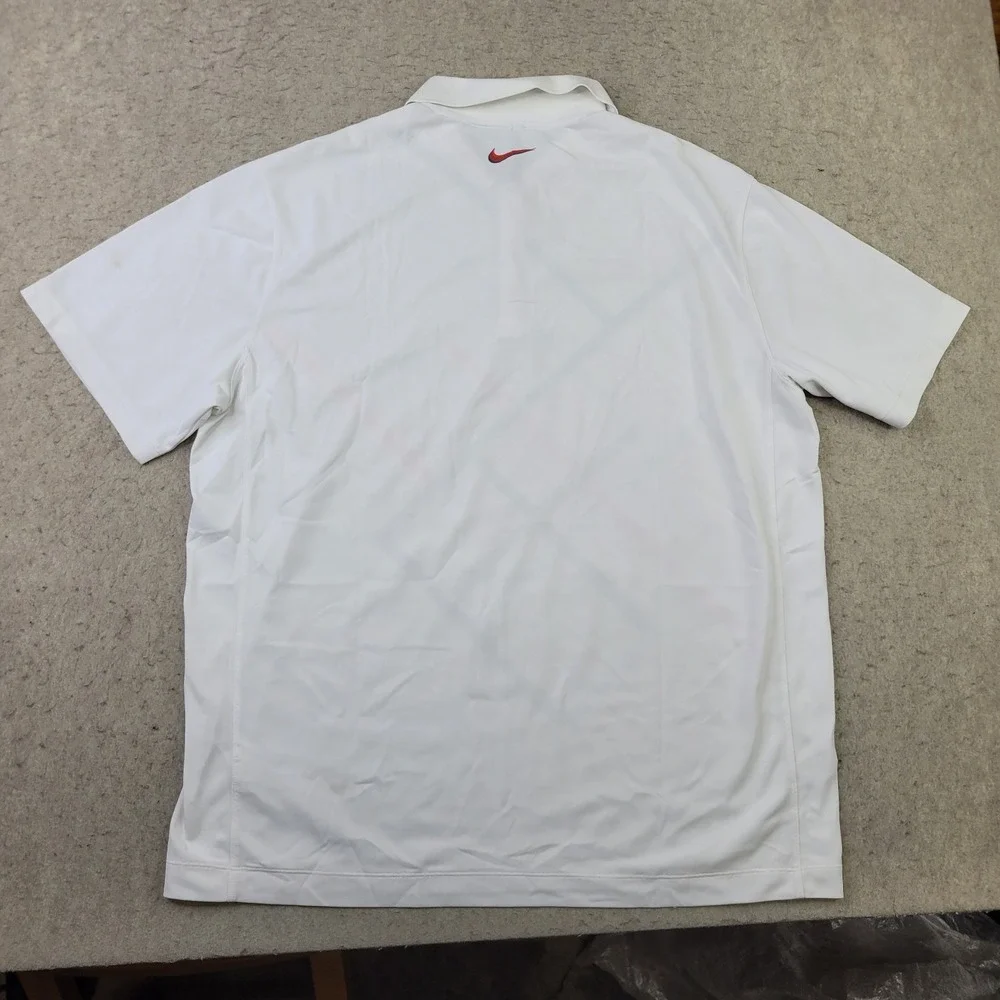 Nike Golf Tour Performance Polo Shirt Mens XL White Geometric Short Sleeve